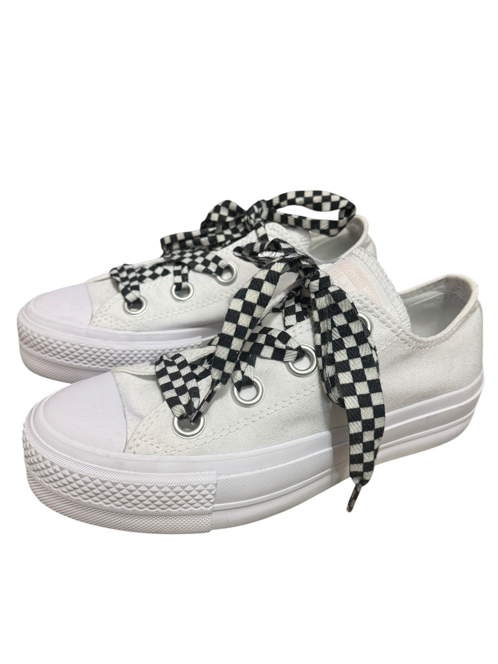 CONVERSE CHUCK TAYLOR All Star Lift Platform Sneakers W/ Checkered Laces EU 37.5 - Picture 2 of 16